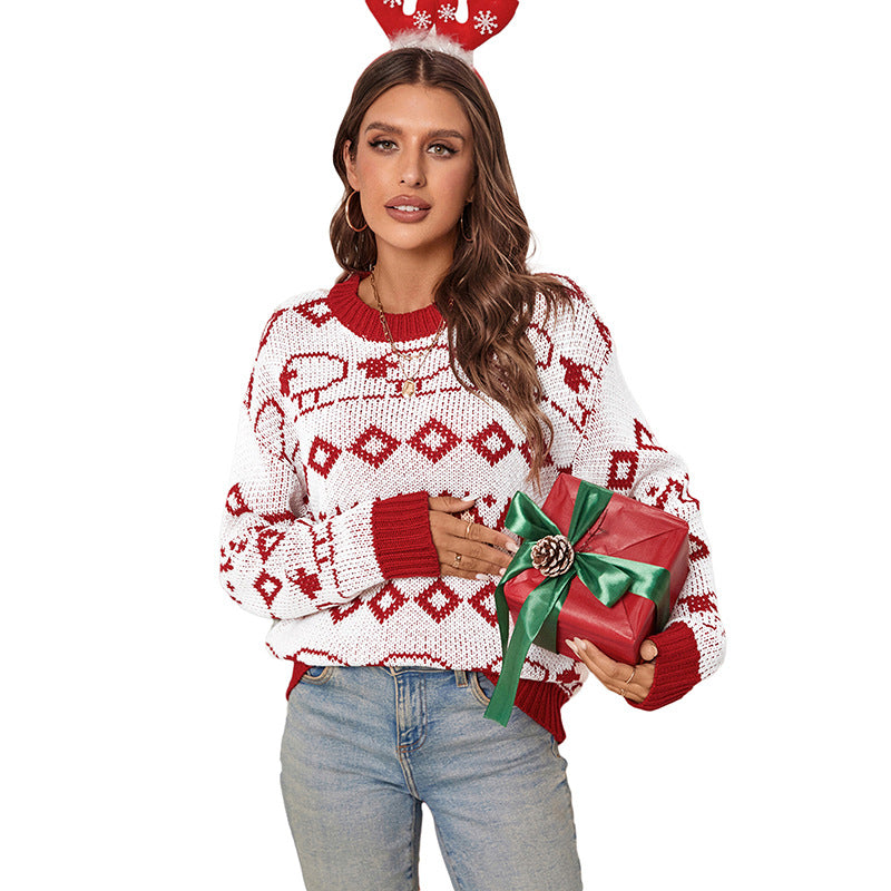 Langærmet Rundhalset Strikket Julesweater