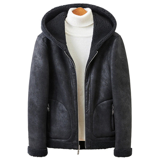Lamb Cashmere Men's Thickened Coat Double Sided