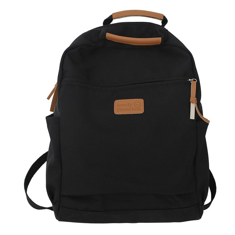 Korea Ins Simple Solid Color School Bag Female