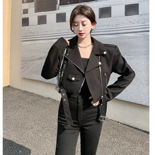 Casual Motorcycle Clothing Loose Retro Small Long-sleeved Top
