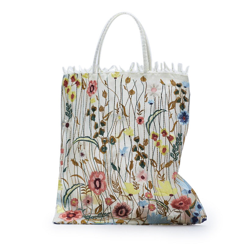 Hand Embroidered Flower Shoulder Bag Hand Lace