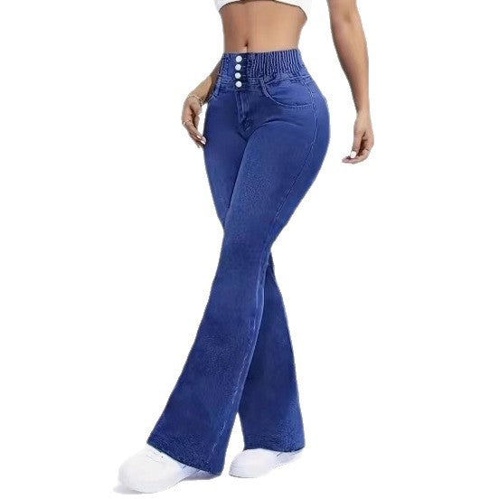 Denim-look Base Leggings With A Wide-leg Cut And Digital Print