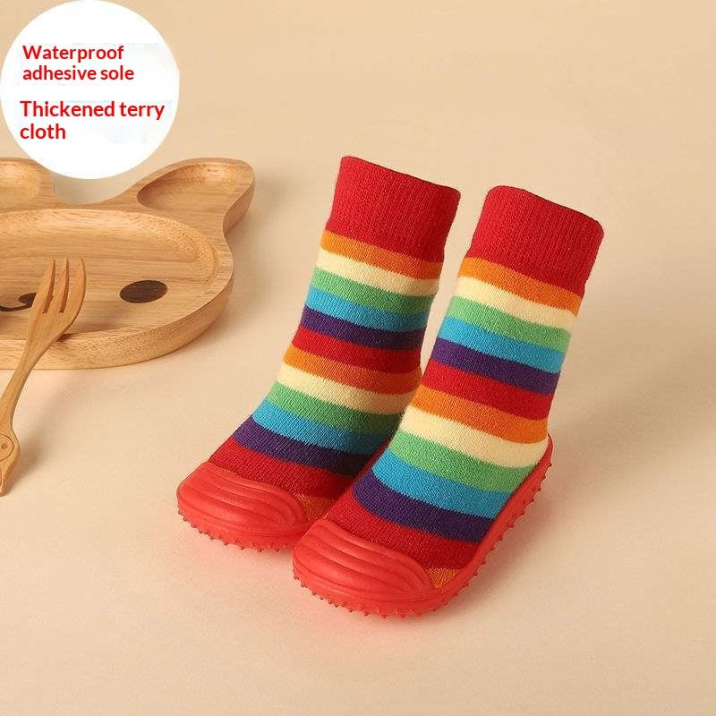 Thickened Non-slip Waterproof Floor Socks With Rubber Soles For Babies