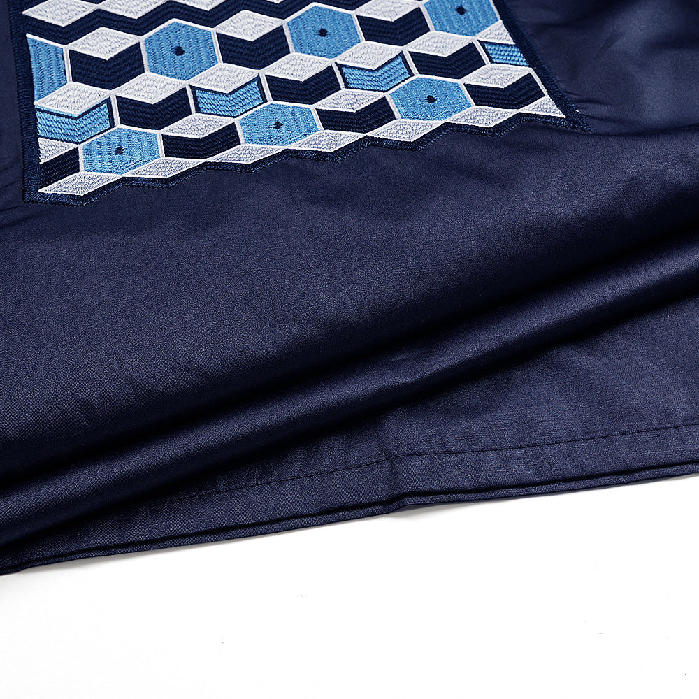 Men's Fashion Business Commute Embroidered Three-piece Set Suit