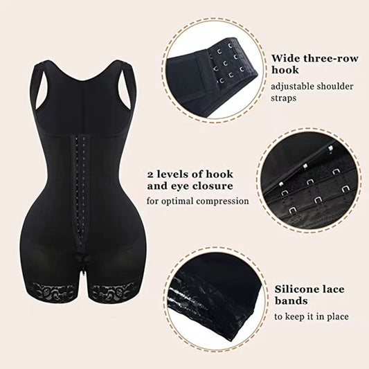European And American Corset One-piece Zipper Bottom Crotch Belly Contracting Hip Lifting Enhanced Version
