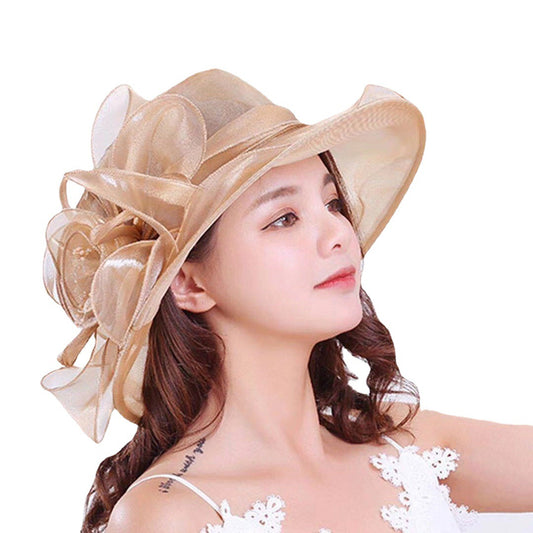 Fashion Gauze Flower Hat Wedding Dress Shadow