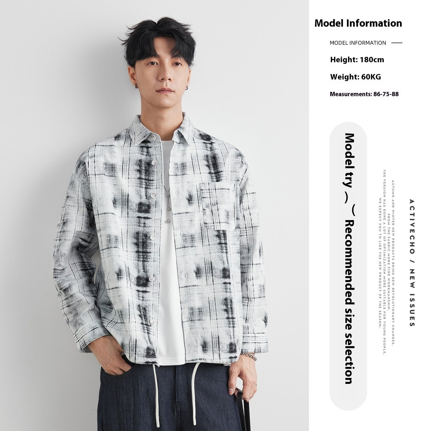 Design Sense Pure Cotton Casual Cardigan Coat Retro Plaid Shirt