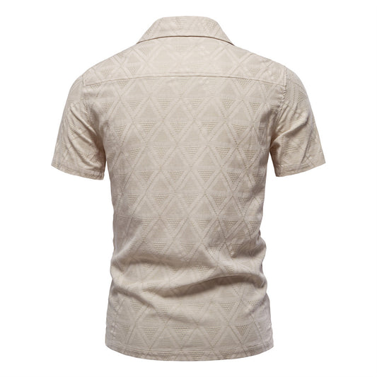 Jacquard Plaid Shirt Men's Casual Business Shirt