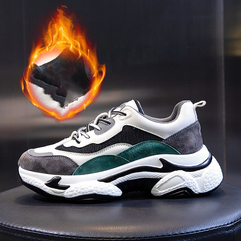 Women's Thick Sole Breathable Leather Casual Sneakers