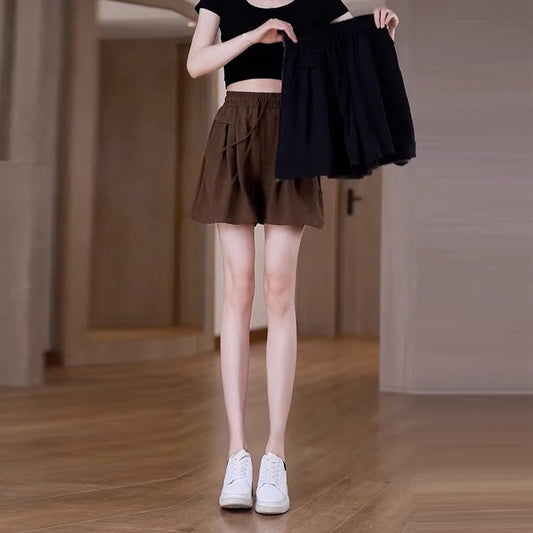 Casual Shorts Women's High Waist Summer Thin Plus Size