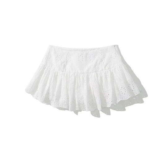 Fall Women's Clothing White Loose Lace Positioning Culottes