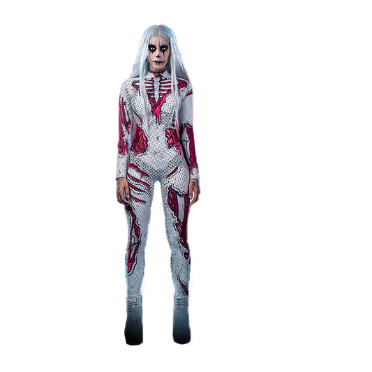 Women's Festival Carnival Costume Skull Suit Jumpsuit