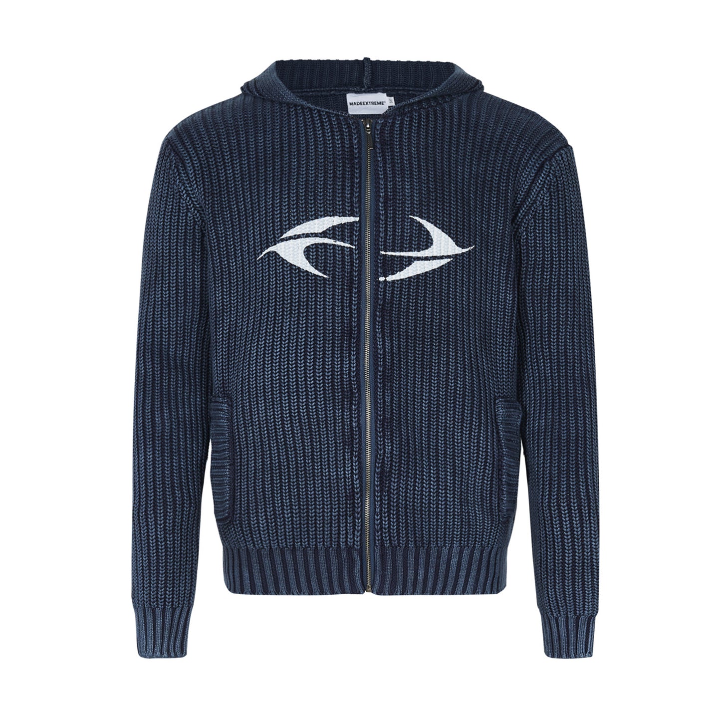 American Street Washed Distressed Printed Long-sleeved Hooded Sweater For Men And Women