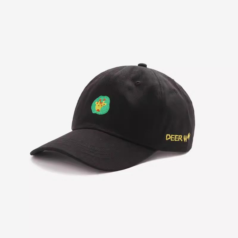 Cute Animal Embroidered Baseball Cap For Women Soft Peaked Cap