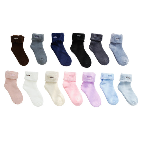 Women's Wholesale Brushed Thickened Wool Lining Room Socks