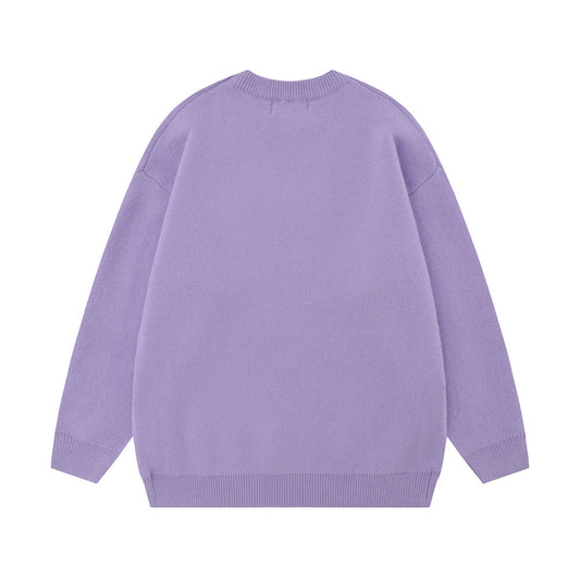 Hip Hop American Five-pointed Star Letter Crew Neck Sweater