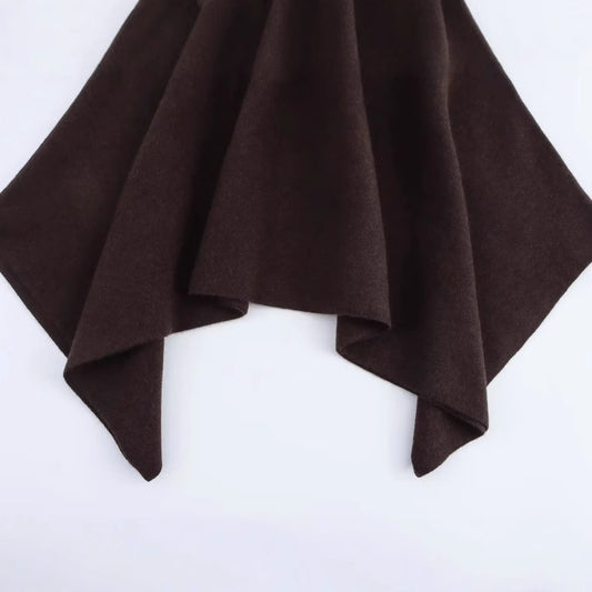 Women's Fashionable Asymmetric Knitted Cape