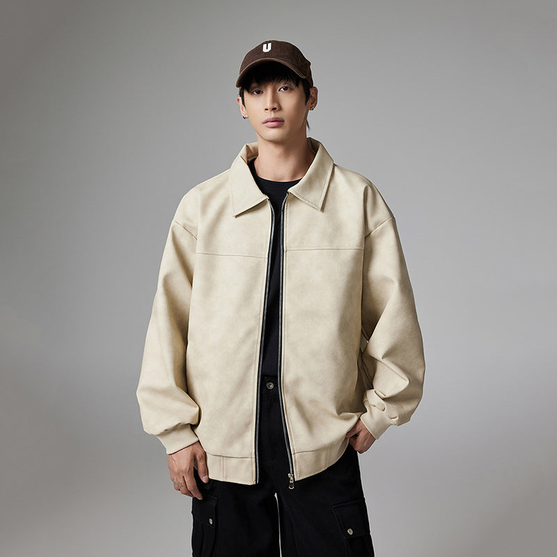 Men's Loose Suede Fabric Jacket Casual Jacket