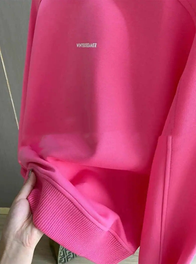Rød Hætteløs Sweater Designfornemmelse Underdel Fløjlsforet Top