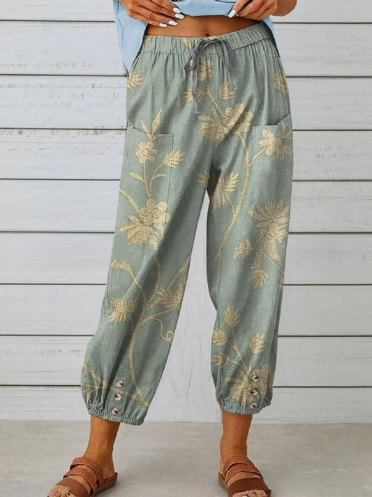Cotton And Linen Loose Casual Women's Pants Straight