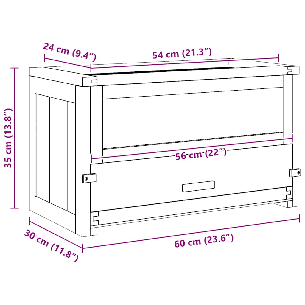 Hamster Cage 60x30x35 cm Solid Fir Wood