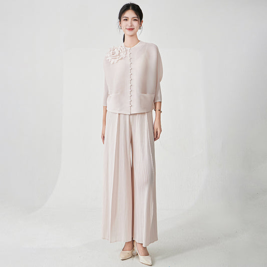 Two-piece Stylish And Slim-fit Top And Pants Set