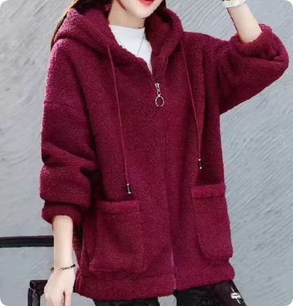 Lamb Wool Sweater Women Plus Velvet Thick And Loose