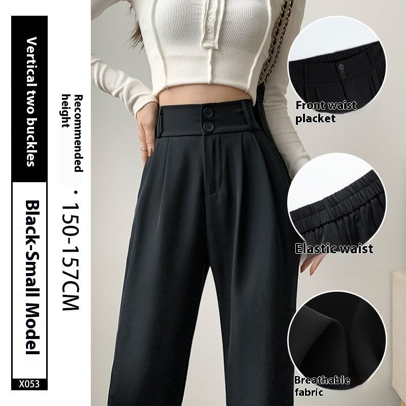 Black Suit Pants Women's Thin Drooping Straight Casual Pants