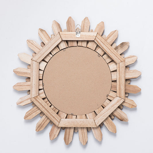 European-style Solid Wood Handmade Finish Hanging Mirror Homestay Hotel Entrance Decoration Hanging