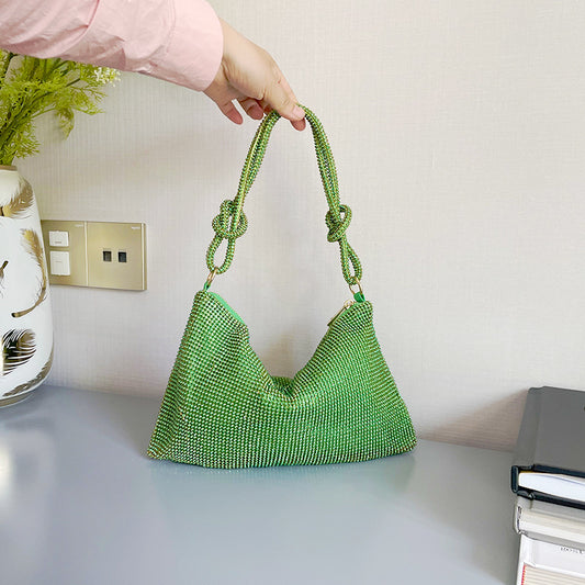 Diamond One Shoulder Women's Bag Rhinestone Underarm Handbag Net