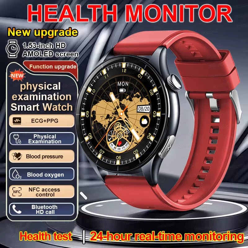 2025 New Smart Watch NFC ECG+PPG Blood Oxygen Uric Acid Blood Pressure Sapphire Smartwatch Men for Android Ios Smart Watch Men