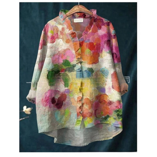 Loose Print Crew Neck Casual Plus Size Women's T-shirt