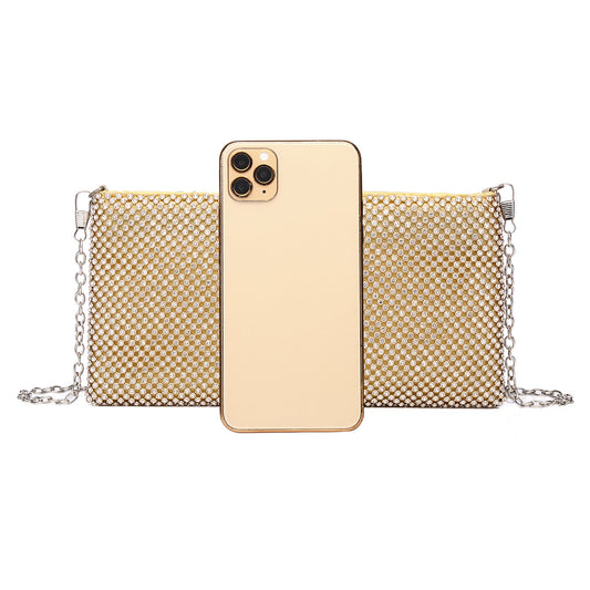 Mode Dame Rhinestone Aftentaske Clutch Diamantkonvolut
