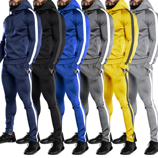 Plus Size Hooded Zip Cardigan Sports Suit