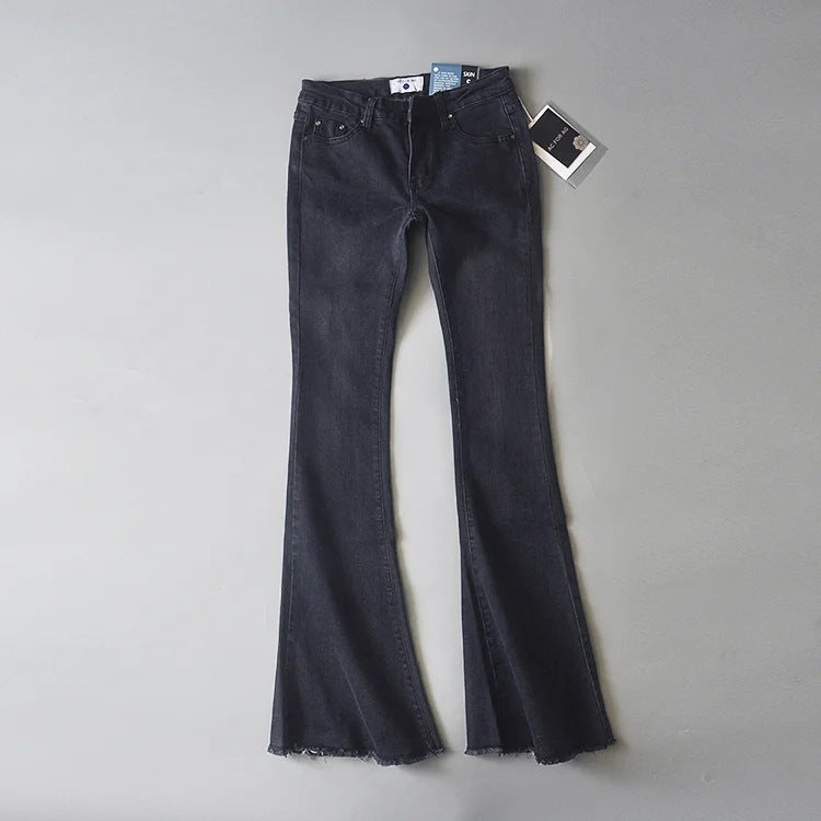 Women's Flared Pants Stretch Thin Denim Trousers Trend