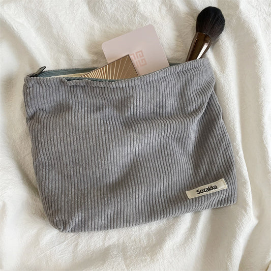 Fashion Corduroy Cosmetic Bag Women