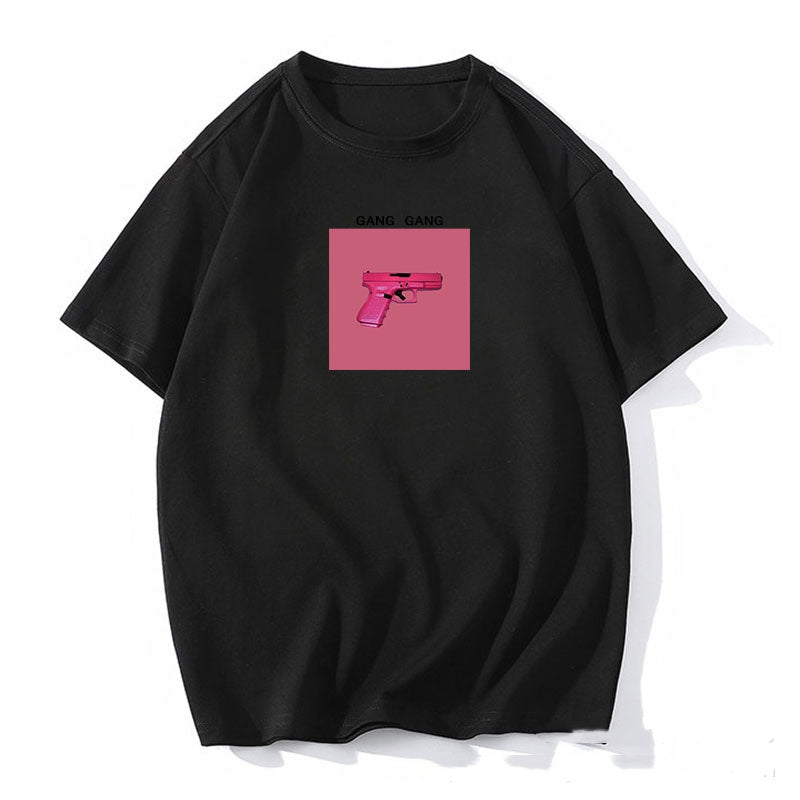 Printed T-shirt Women's Loose Round Neck Cotton Short Sleeve Top