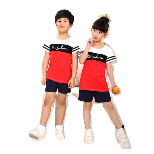 Black, White And Red Color Stripe Parent-child Clothing