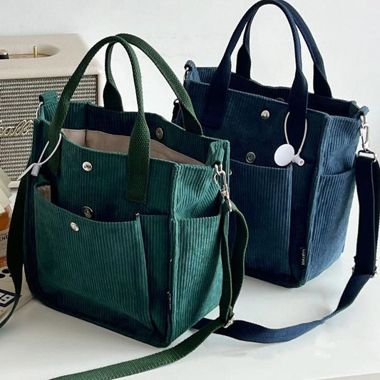 Homemade Corduroy Leisure Artistic Hand Carrying Messenger Bag