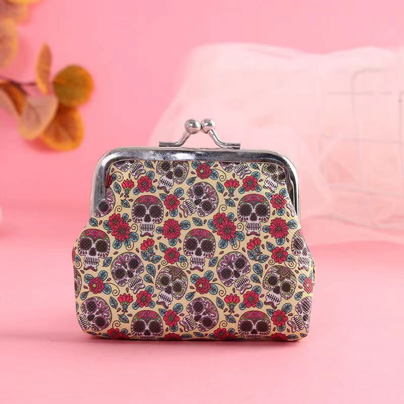 Personalized Skull Iron Buckle Bag Women's Short Wallet
