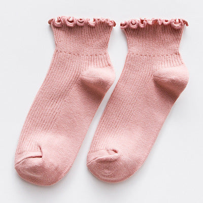 Women's Casual Fungus Lace Short Cotton Socks