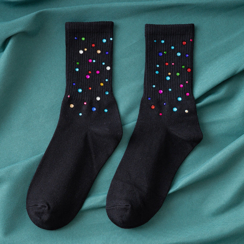 Autumn Black And White Ins Tide Net Red Female Socks