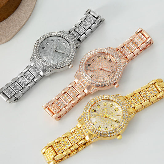 Women's Starry Rhinestone Watch Digital Roman Diamond