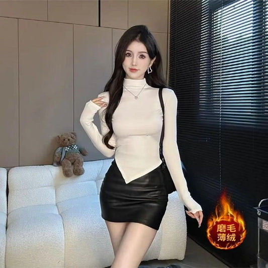 Luxury High-end Half-turtleneck Base Top For Women Perfect For Fall And Winter