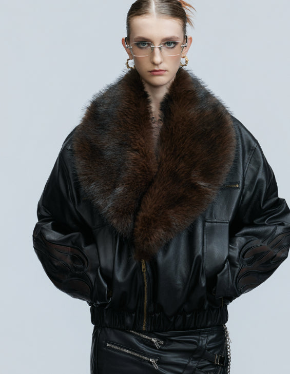 Heavy Detachable Fur Collar Thickened Cotton Padded Coat
