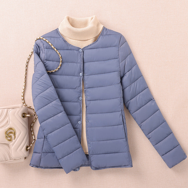 Women's Lightweight Warm Collarless, Short Quilted Vest