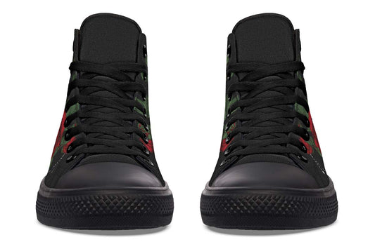 Men's And Women's Fashion Color Printing High-top Canvas Shoes