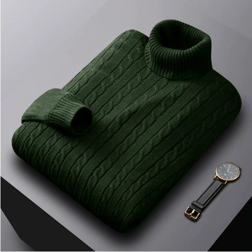 Men's Turtleneck Sweater Fleece-lined Thickened