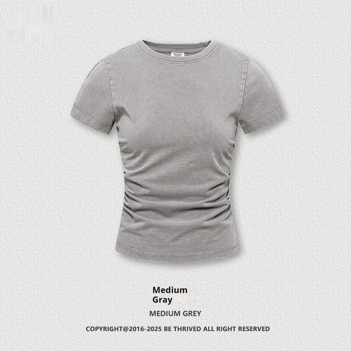 American Pleated Nipped Waist Slimming T-shirt