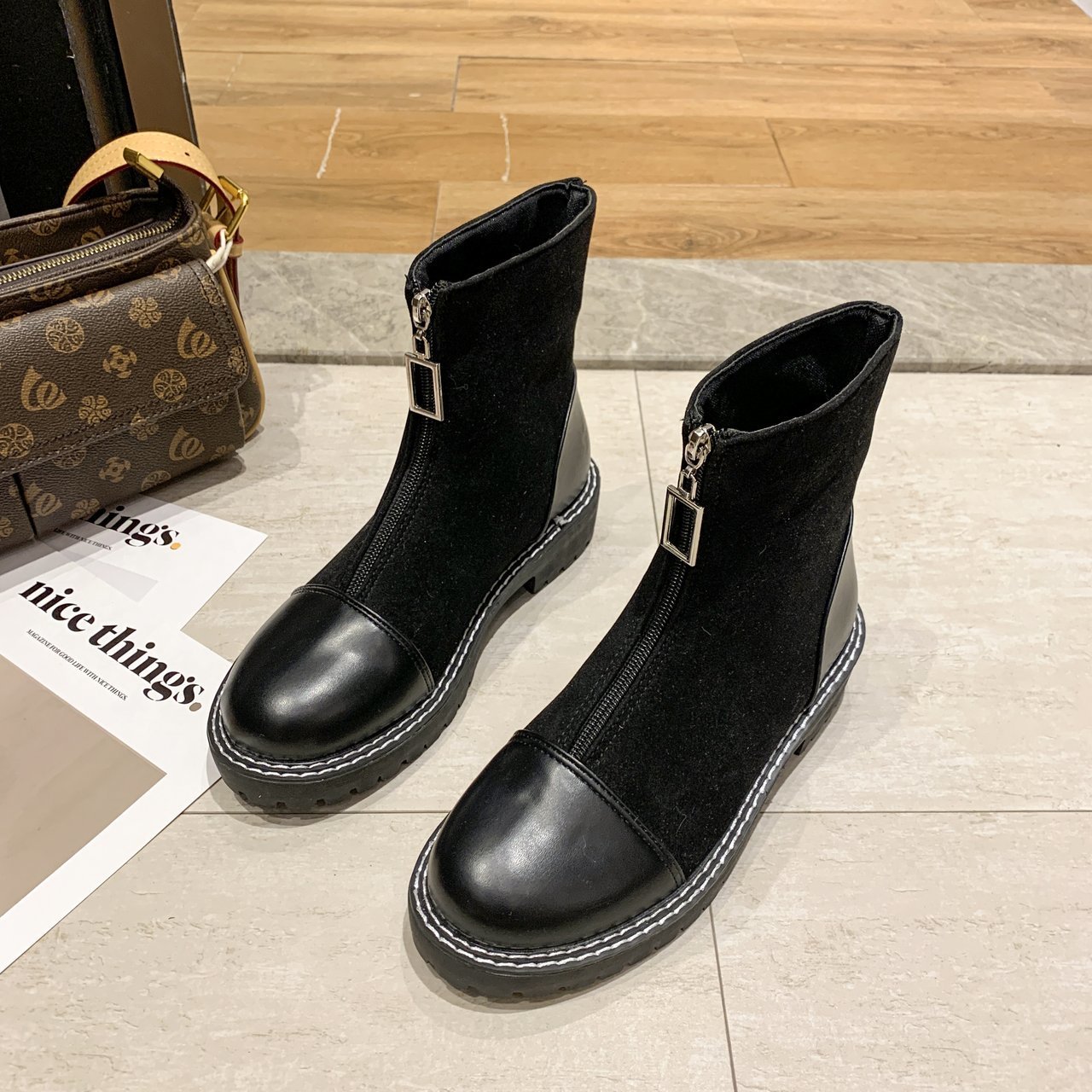 Children's Single Boots Flat Small Short Fashion Thin